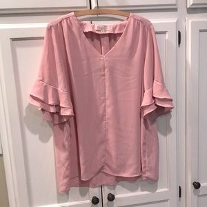 Philosophy Dusty Pink Ruffled sleeve Blouse